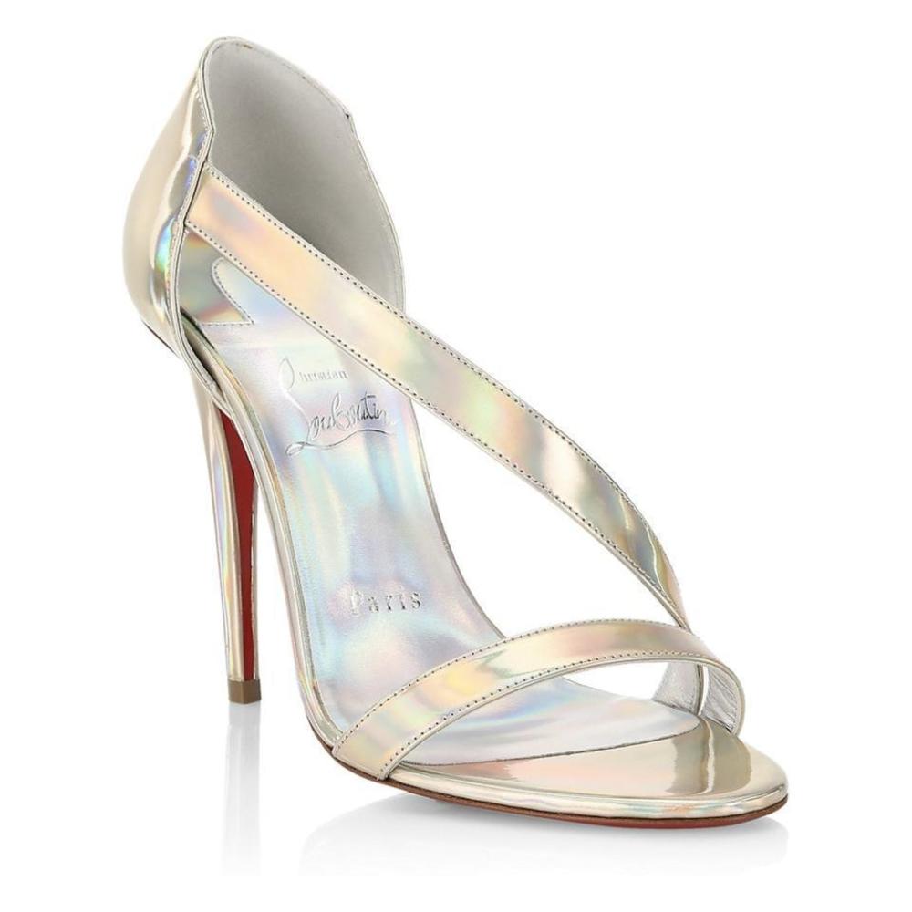 100mm Astridal Psychic AB Gold Holographic Iridescent Sandals E541